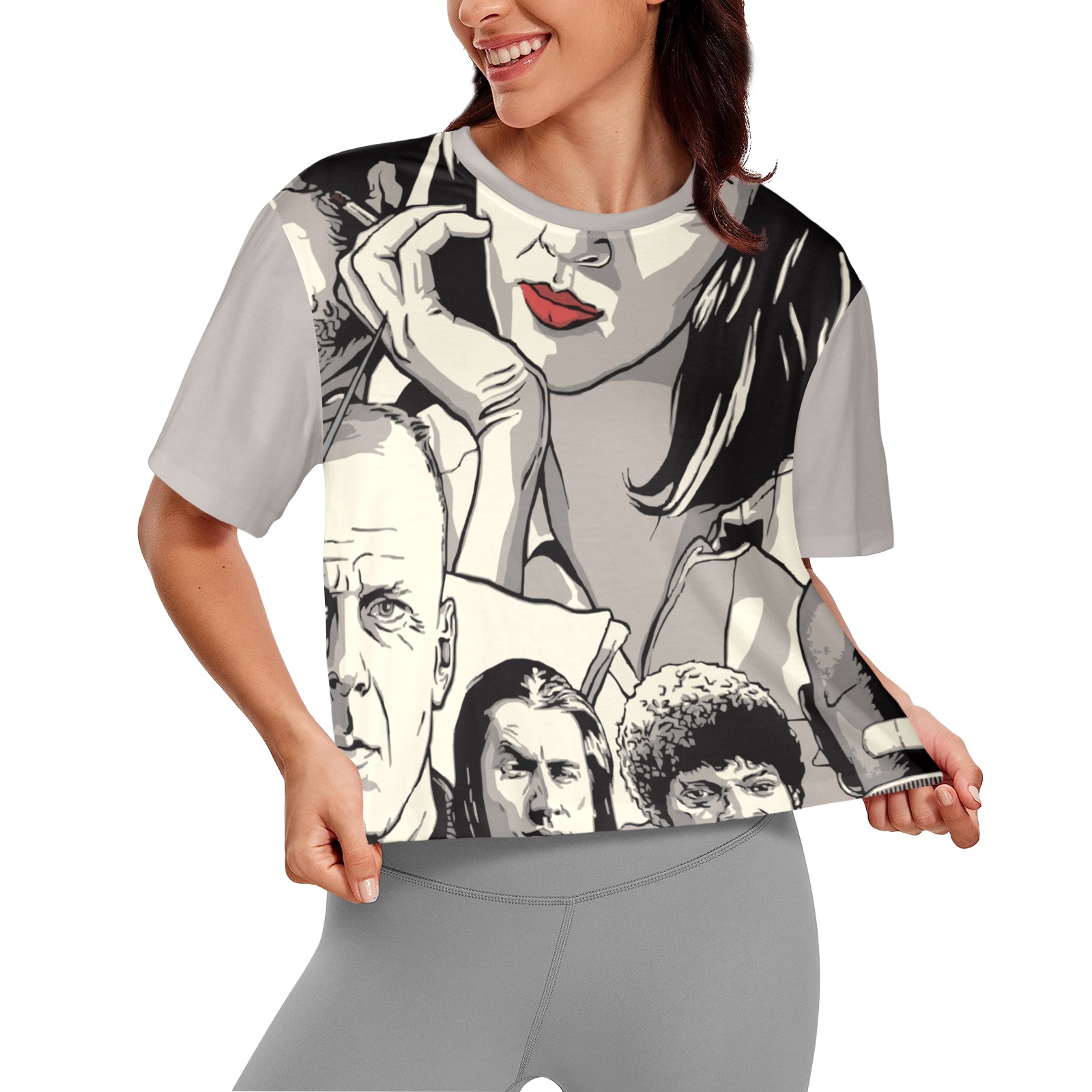 Pulp Fiction T-Shirt Women's Cropped T-shirt (Model T80)