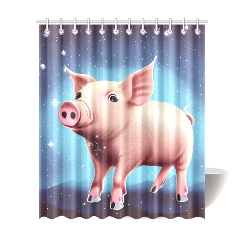 The Pig Shower Curtain 72"x84"