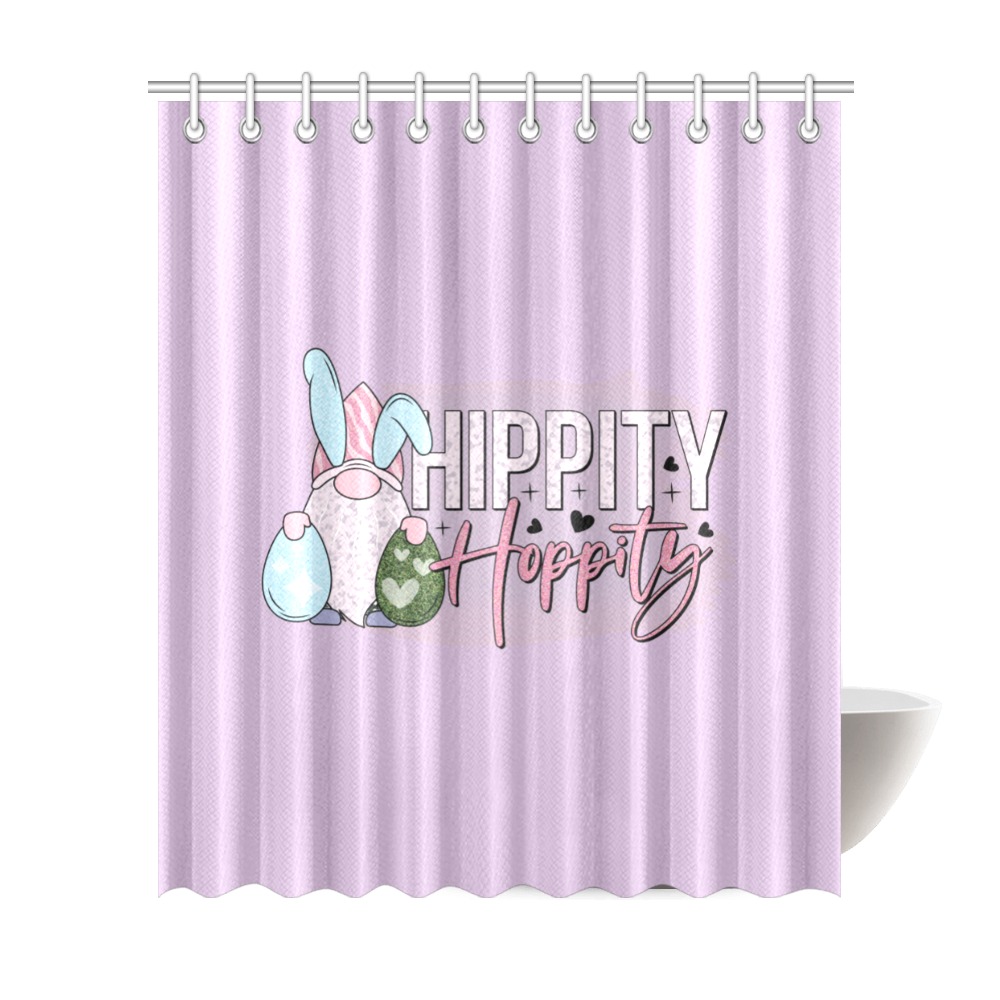 Hippity Hoppity Easter Gnome Shower Curtain 72"x84"