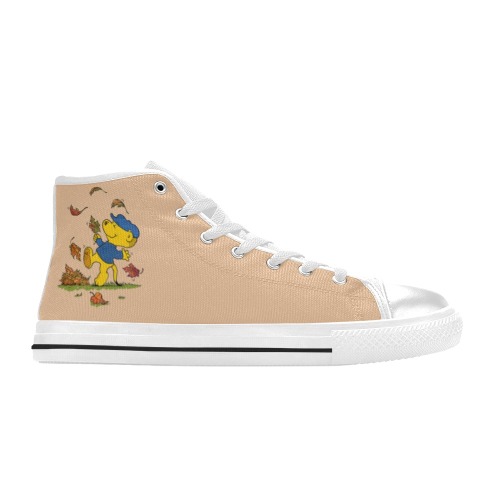 Ferald Amongst The Autumn Leaves High Top Canvas Shoes for Kid (Model 017)