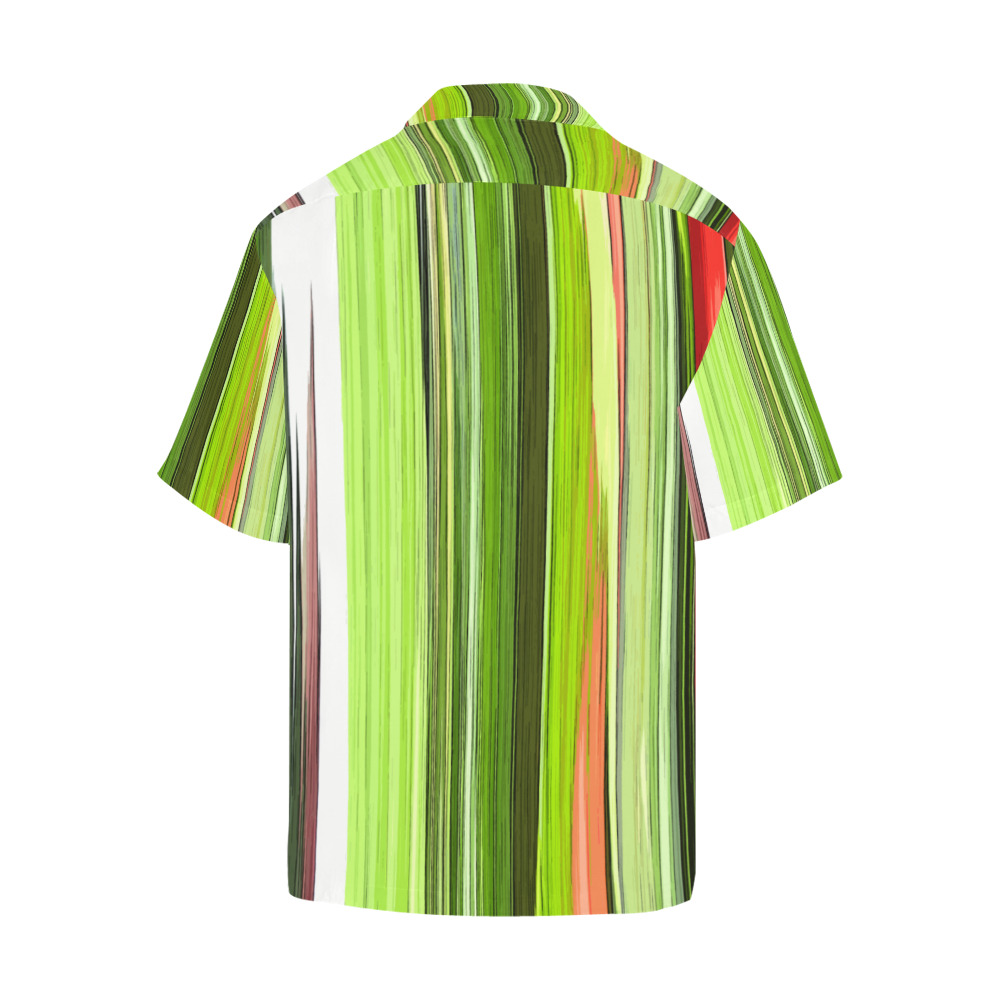 Vertical Green Abstract 422 Hawaiian Shirt with Merged Design (Model T58)