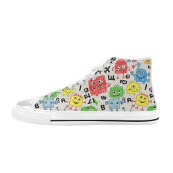 Crayon Monster Parade 02 Women's Classic High Top Canvas Shoes (Model 017)