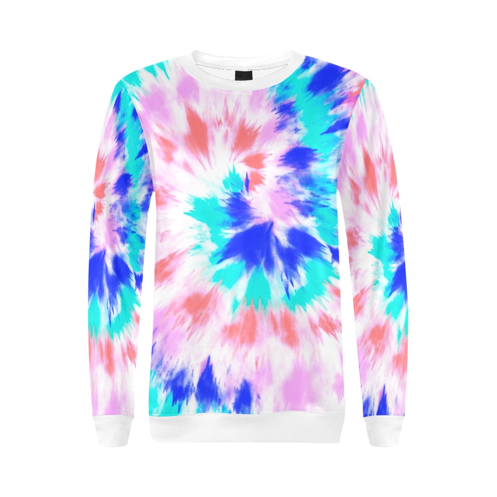 Tie dye lilac spirals Y6 All Over Print Crewneck Sweatshirt for Women (Model H18)