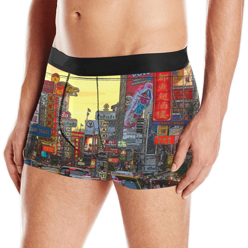 Chinatown in Bangkok Thailand - Altered Photo Men's All Over Print Boxer Briefs (Model L10)