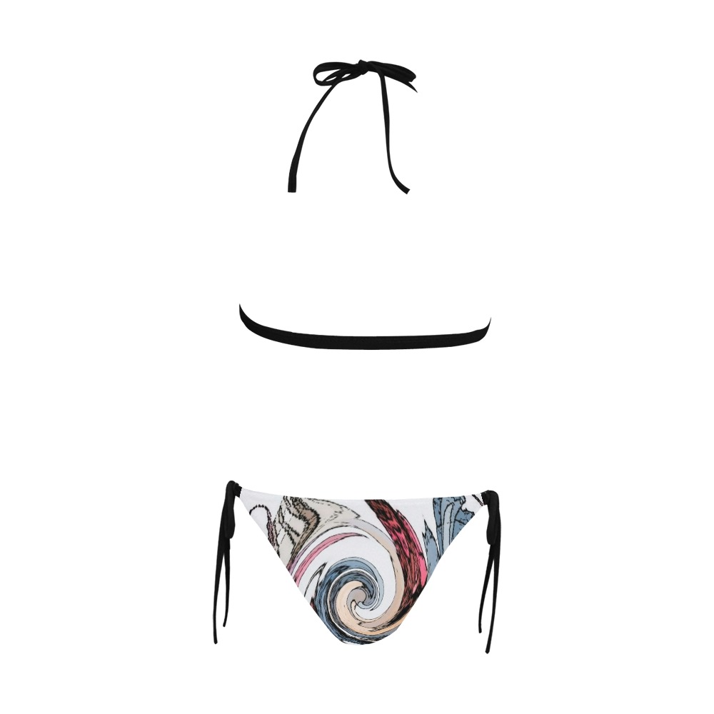 spiral Buckle Front Halter Bikini Swimsuit (Model S08)
