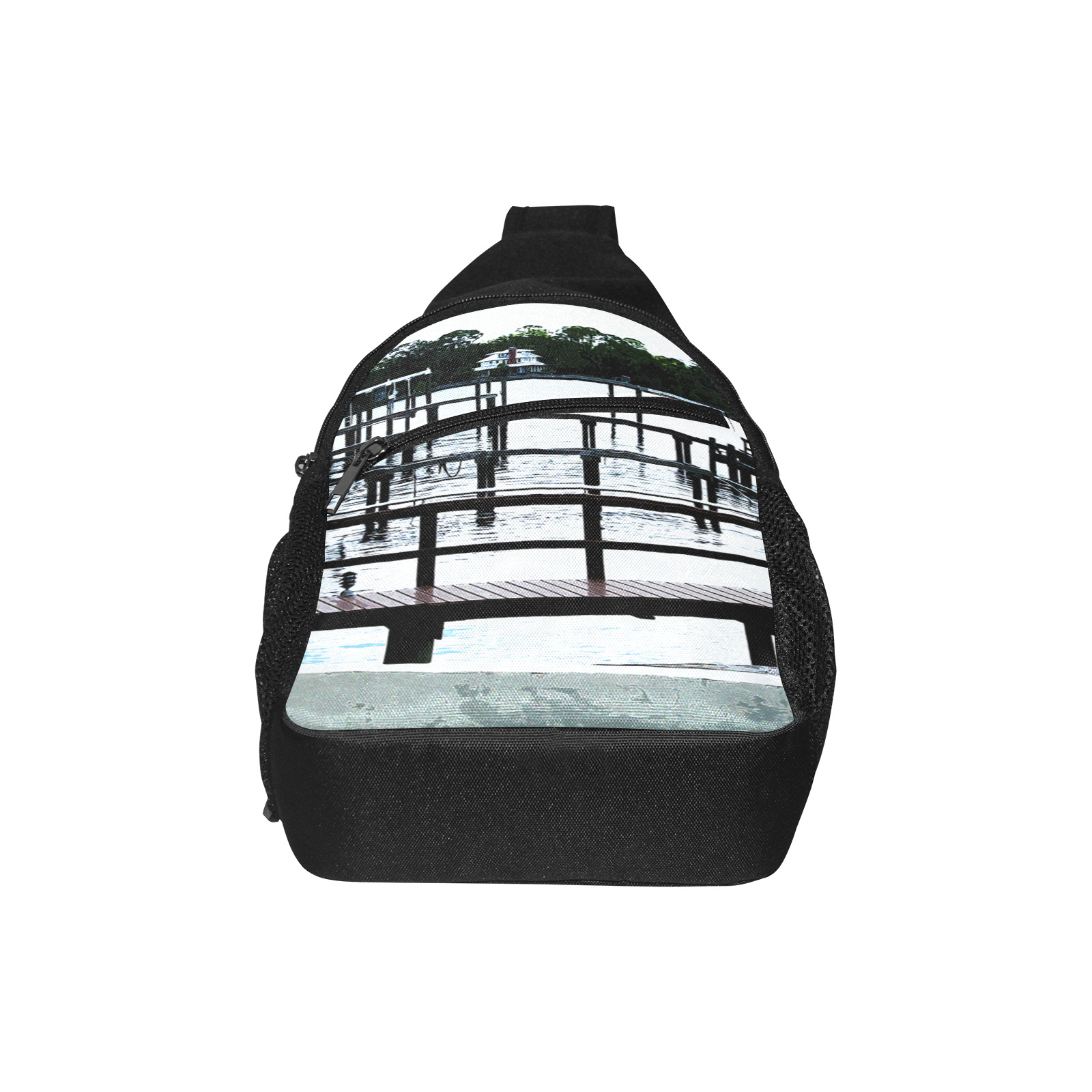 Docks On The River 7580 Chest Bag-Front Printing (Model 1719)