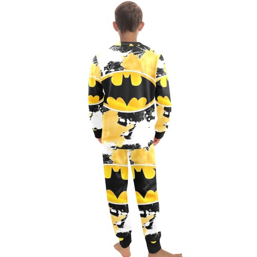 Batman PJ Big Boys' Crew Neck Long Pajama Set