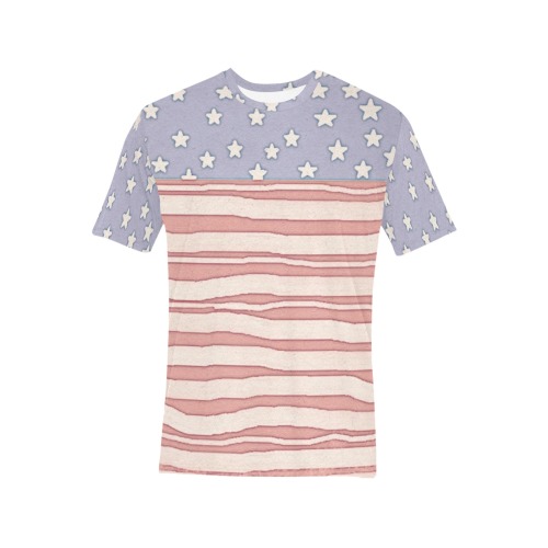 American flag Men's All Over Print T-Shirt (Random Design Neck) (Model T63)
