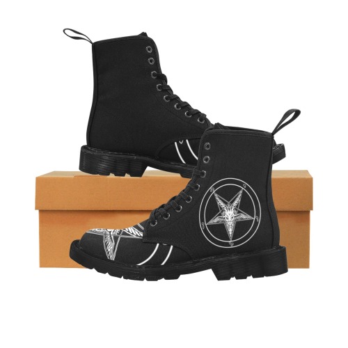Baphomet Boots Martin Boots for Women (Black) (Model 1203H)