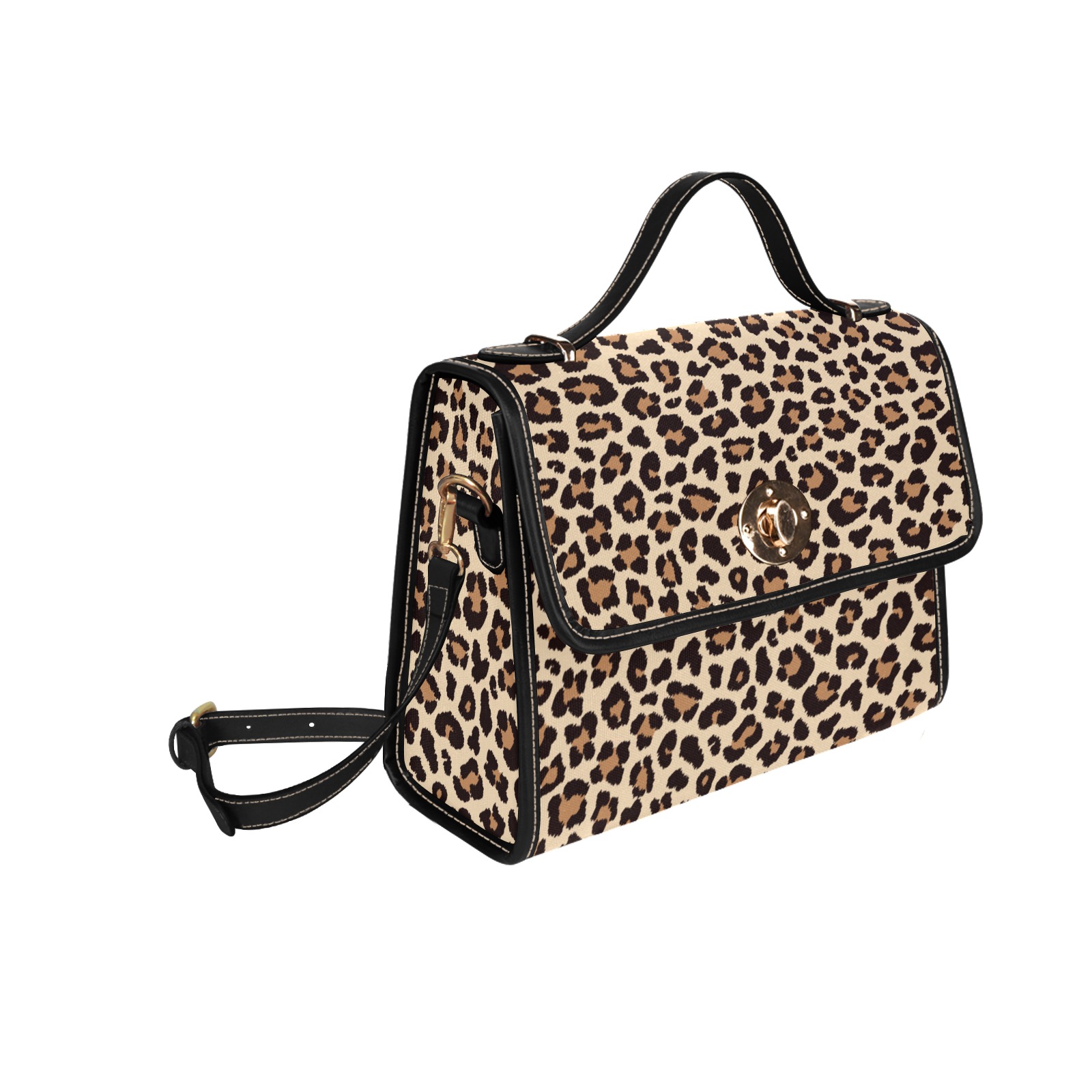 Cheetah-Pattern Waterproof Canvas Bag-Black (All Over Print) (Model 1641)