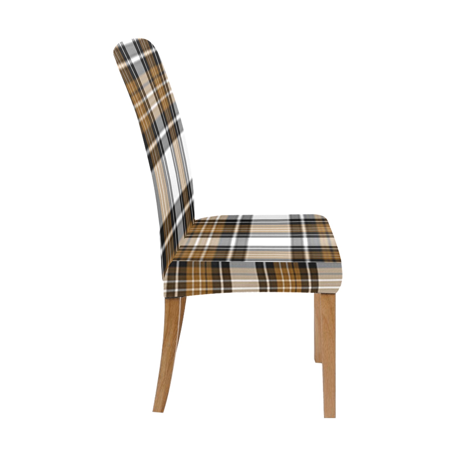 Brown Black Plaid Chair Cover (Pack of 6)