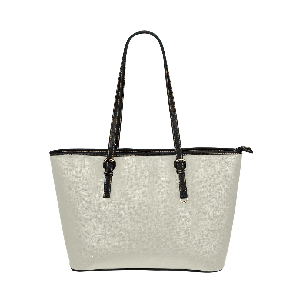 light beige Leather Tote Bag/Small (Model 1651)