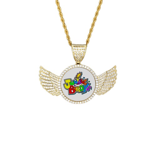 ITEM 40 _ PENDANT - LOGO Wings Gold Photo Pendant with Rope Chain