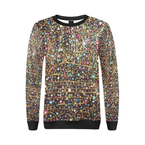 sparkle- silver All Over Print Crewneck Sweatshirt for Women (Model H18)