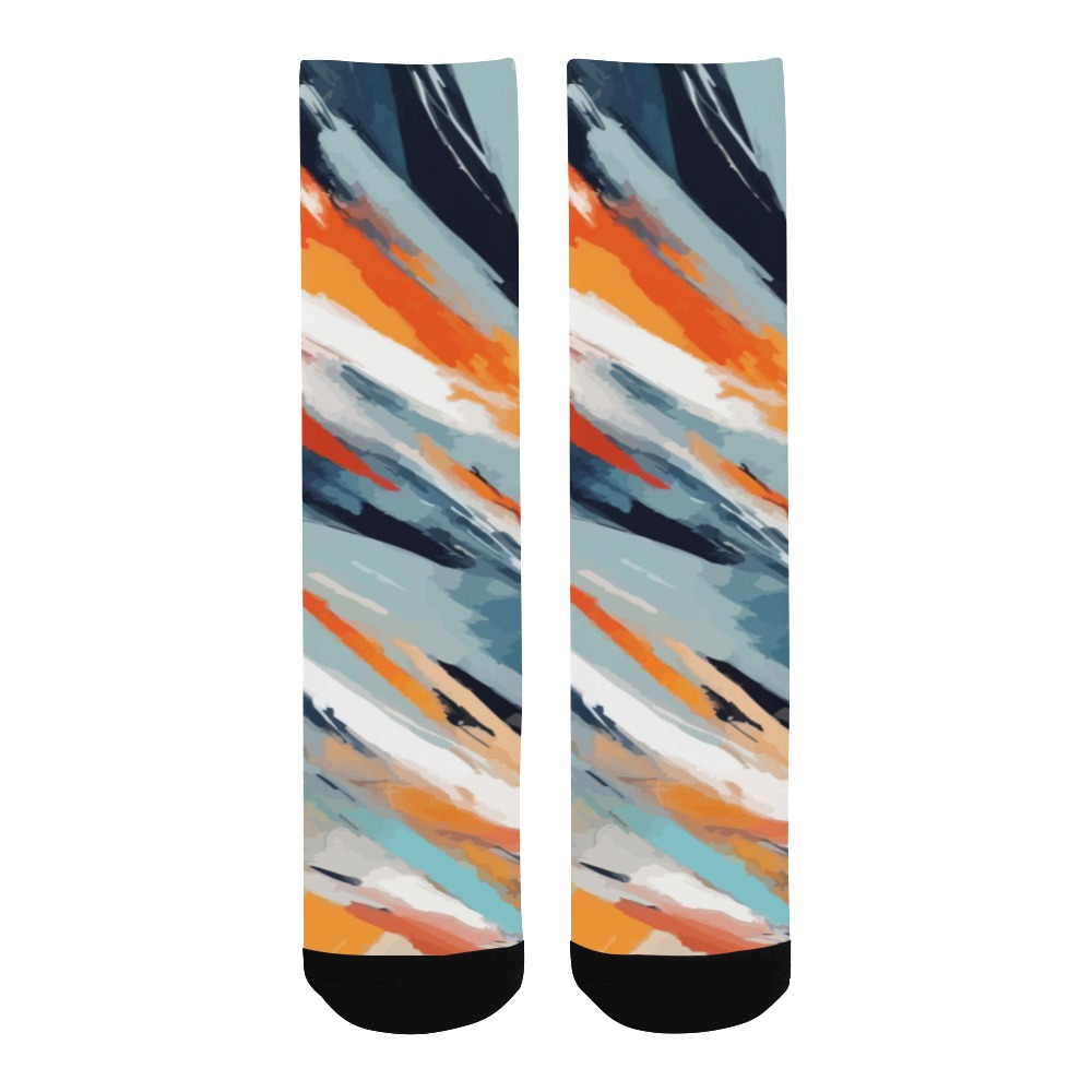 Abstract art of brush strokes of pastel colors Men's Custom Socks