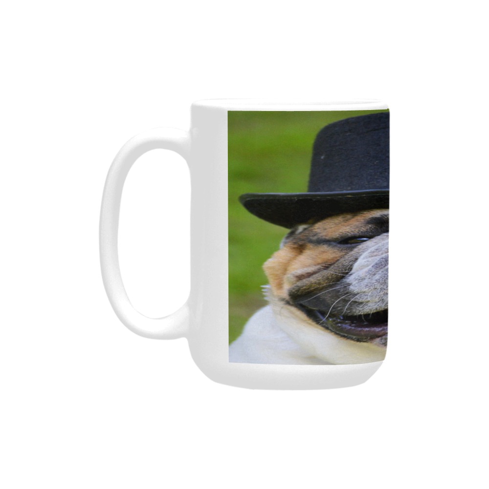 Silly Bulldog In Tophat Custom Ceramic Mug (15OZ)