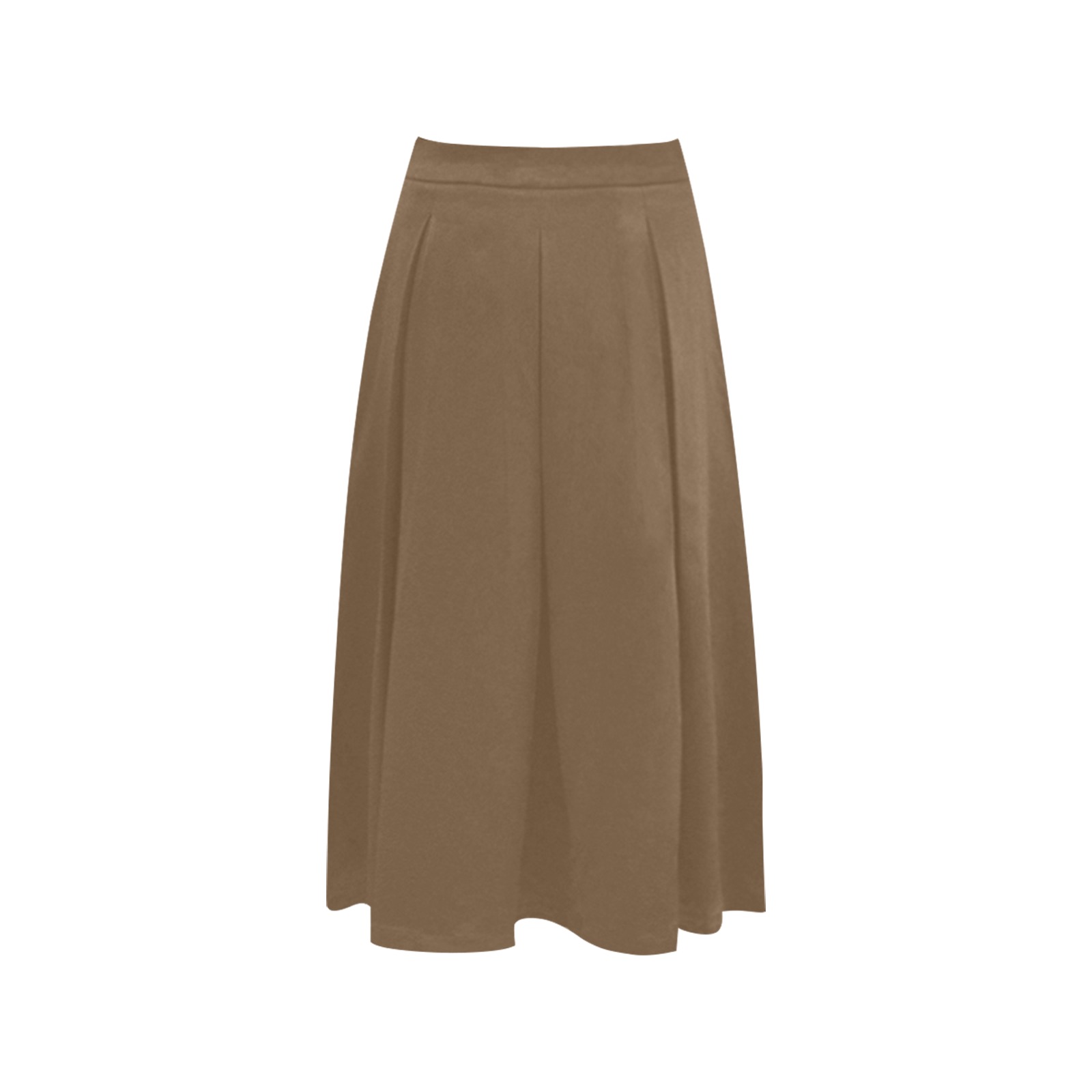 Brown Crepe Dress Mnemosyne Women's Crepe Skirt (Model D16)