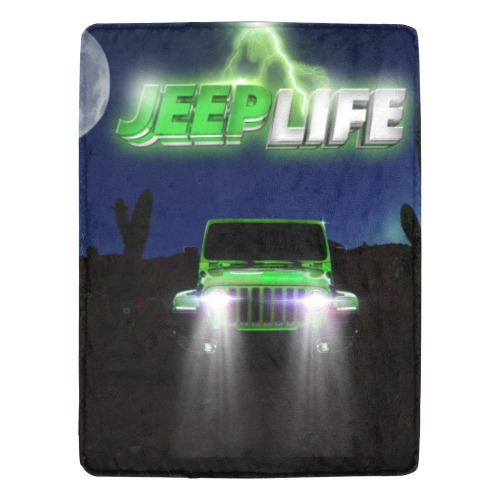 JeepLife-lightning-green Ultra-Soft Micro Fleece Blanket 60"x80"