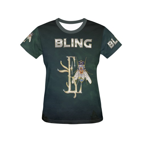 Bling Collectable  Fly All Over Print T-Shirt for Women (USA Size) (Model T40)