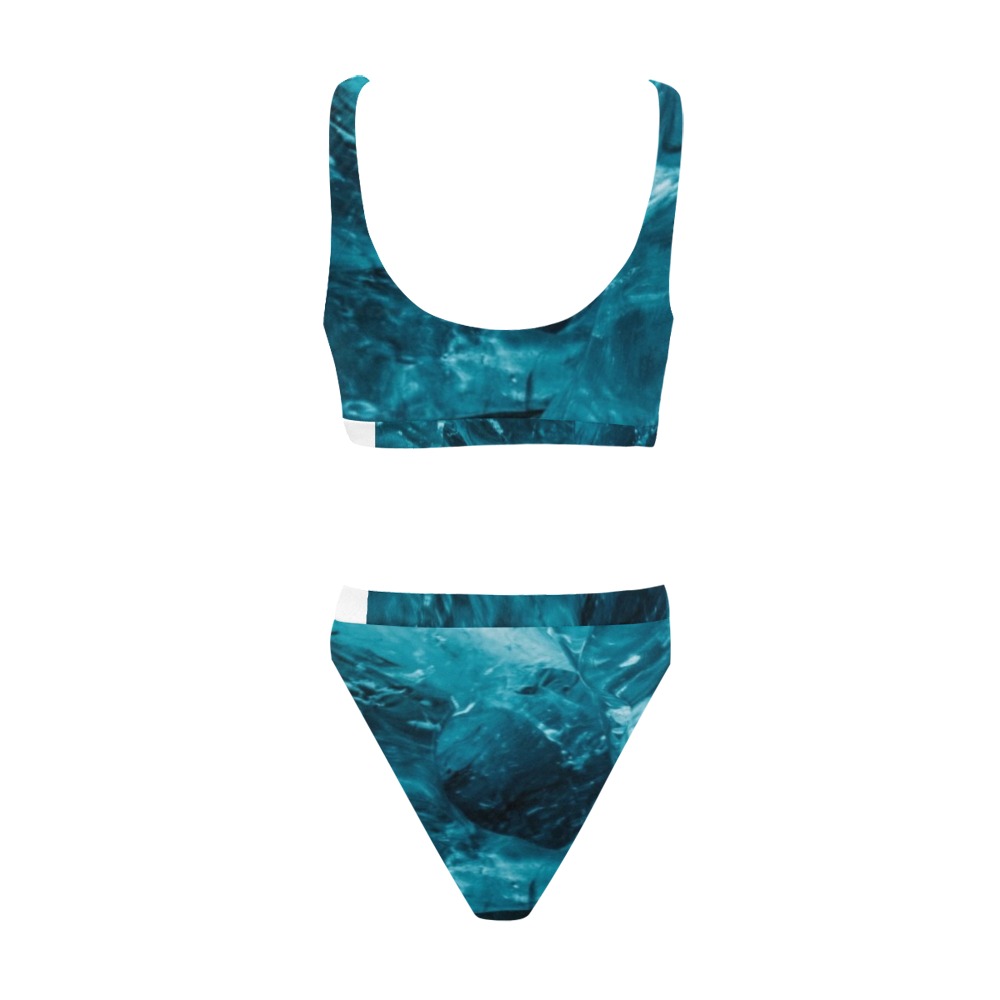 Ocean Swimwear Sport Top & High-Waisted Bikini Swimsuit (Model S07)