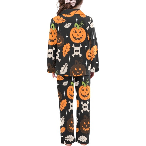 Adorable Halloween Pajamas Little Girls' V-Neck Long Pajama Set