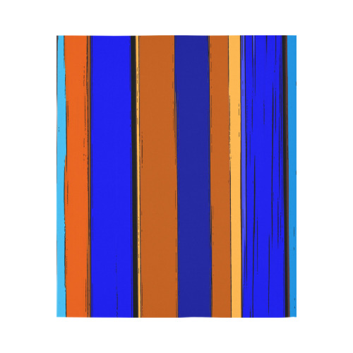 Abstract Blue And Orange 930 Polyester Peach Skin Wall Tapestry 51"x 60"