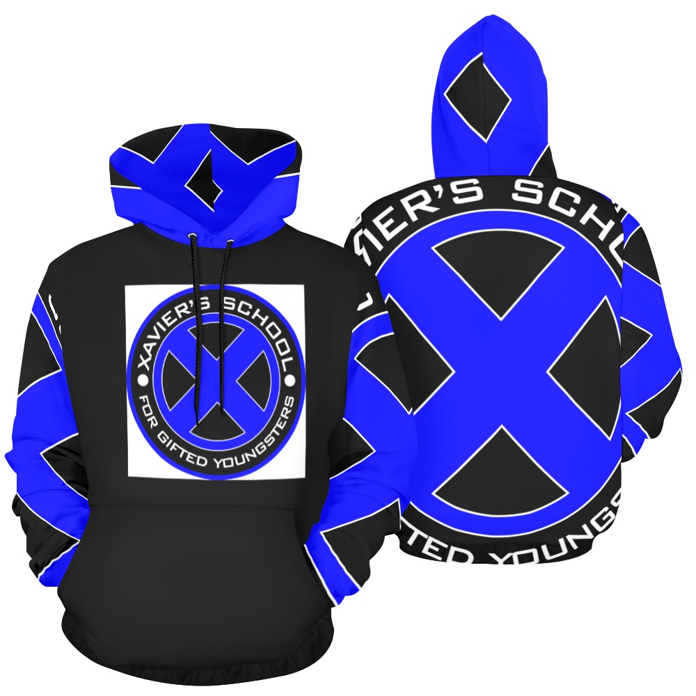 DIONIO Clothing -Black & Blue Xavier Hoodies All Over Print Hoodie for Men (USA Size) (Model H13)