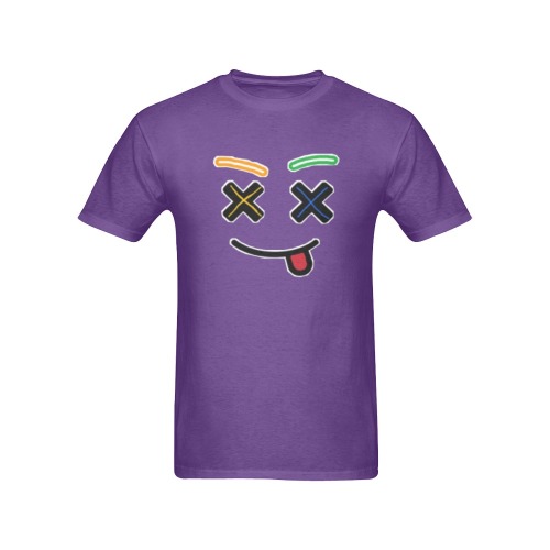 X Face DW Purple Tee Men's T-Shirt in USA Size (Front Printing Only)