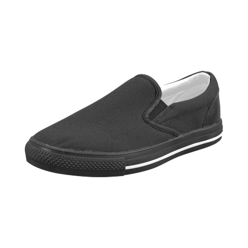 color black Men's Slip-on Canvas Shoes (Model 019)
