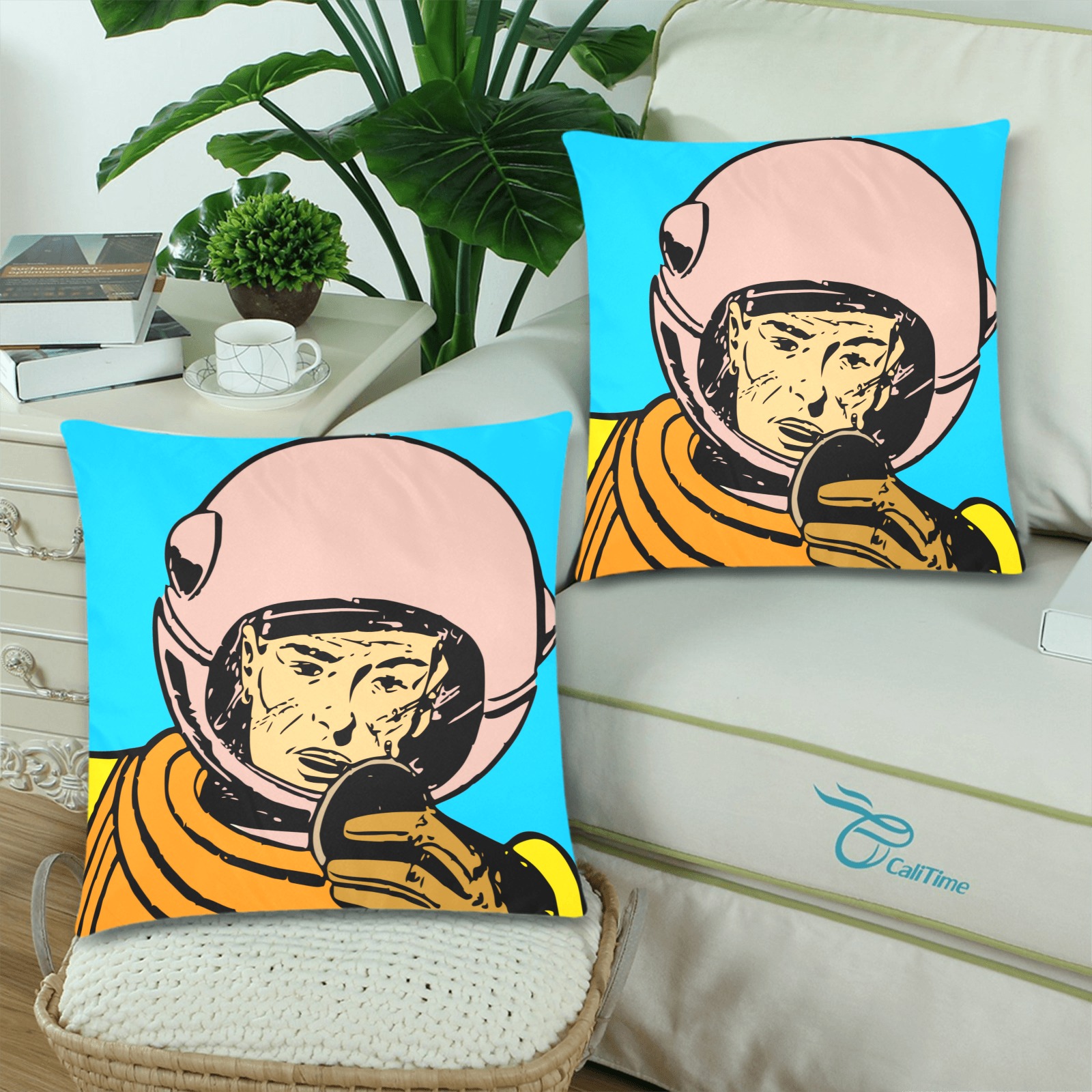 astronaut Custom Zippered Pillow Cases 18"x 18" (Twin Sides) (Set of 2)