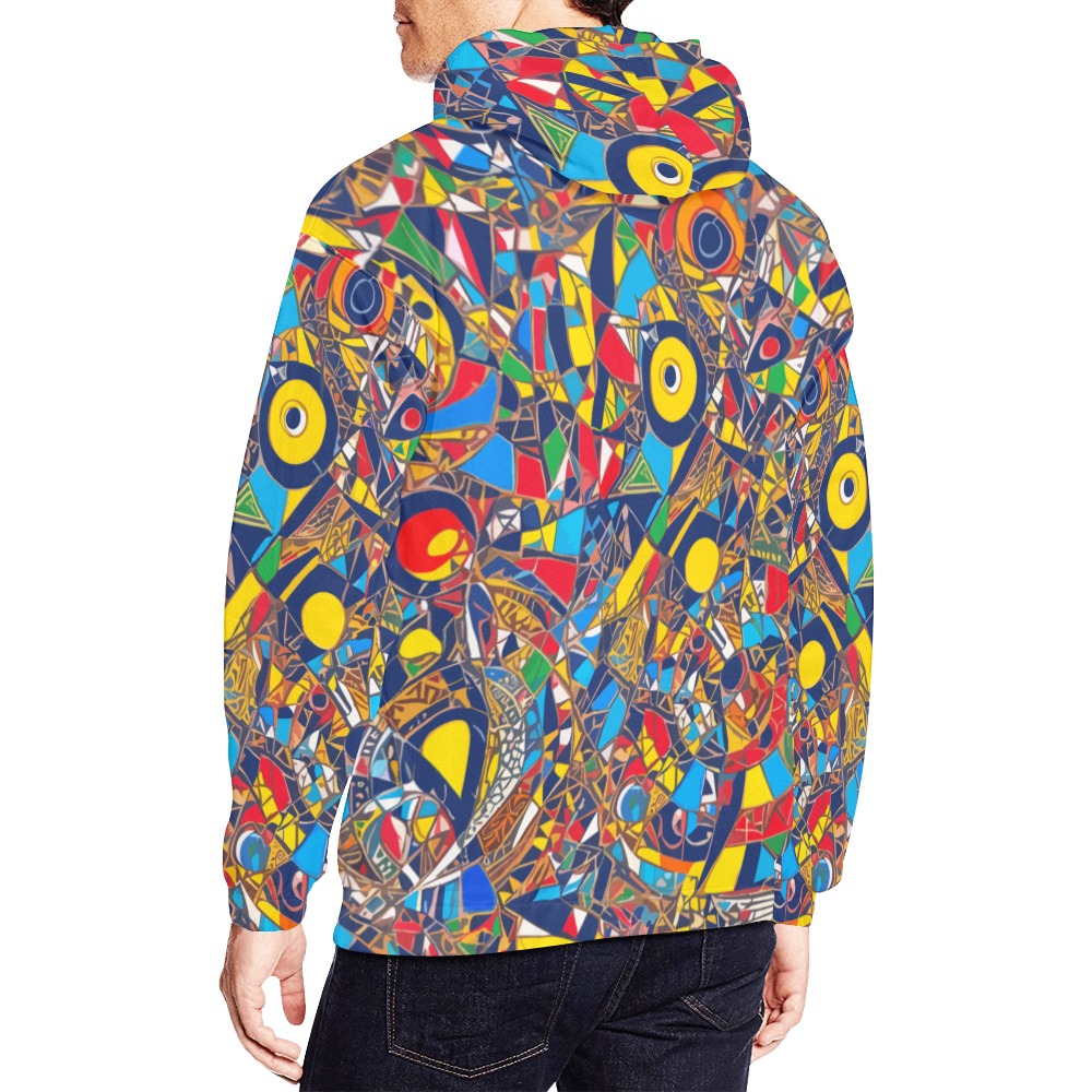 Modernist version of an African themed pattern. All Over Print Hoodie for Men (USA Size) (Model H13)