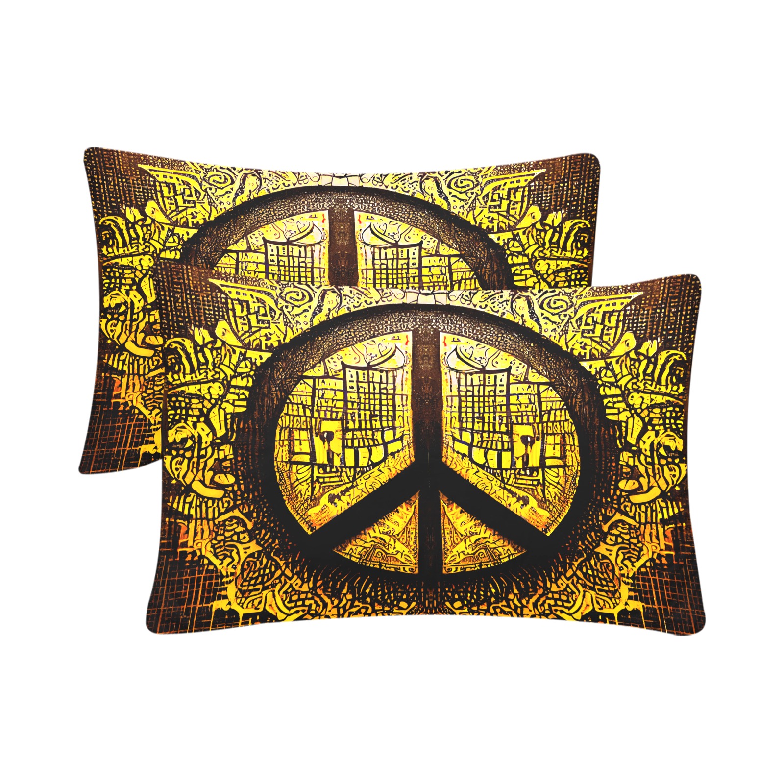 peace Custom Pillow Case 20"x 30" (One Side) (Set of 2)