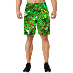 Green Abstract Art 409 All Over Print Basketball Shorts