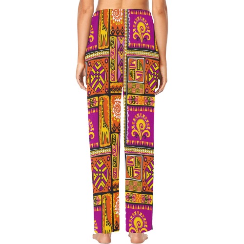 Traditional Africa Border Wallpaper Pattern 3 Women's Pajama Trousers