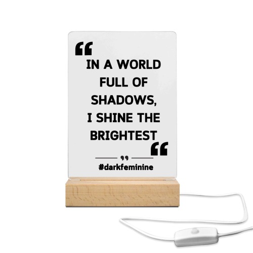 Shine The Brightest - Quote Photo Frame with Light Square Acrylic Photo Panel with Light Base