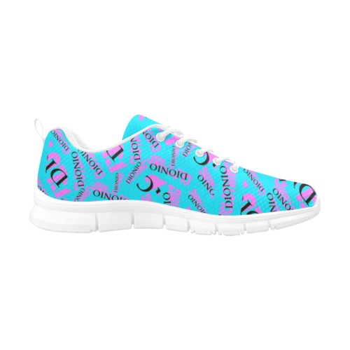 DIONIO - Women's Running Shoe (Company Turquoise & Pink Logo) Women's Breathable Running Shoes (Model 055)