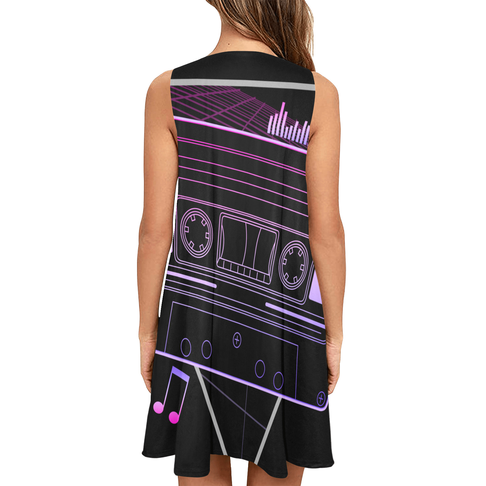 Retro Mix Sleeveless A-Line Pocket Dress (Model D57)