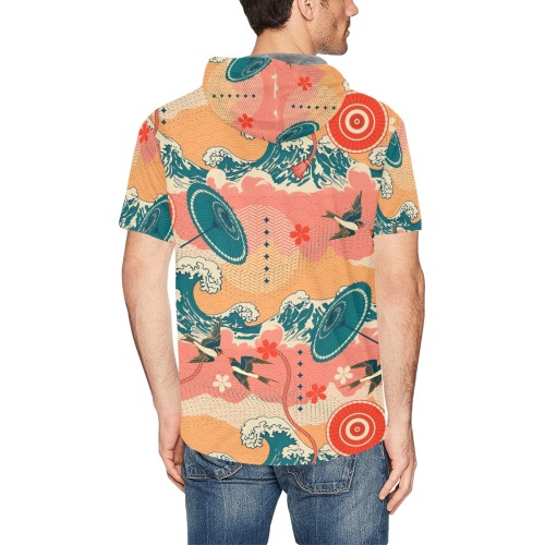 sparrow 3 All Over Print Short Sleeve Hoodie for Men (Model H32)