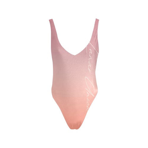 Blush Ombre Low-cut Swimsuit Sexy Low Back One-Piece Swimsuit (Model S09)