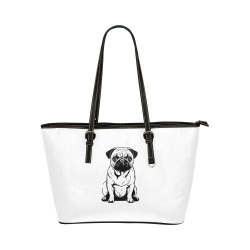 pug Leather Tote Bag/Large (Model 1651)