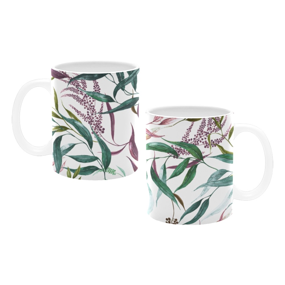 Dramatic leaves watercolor GR White Mug(11OZ)