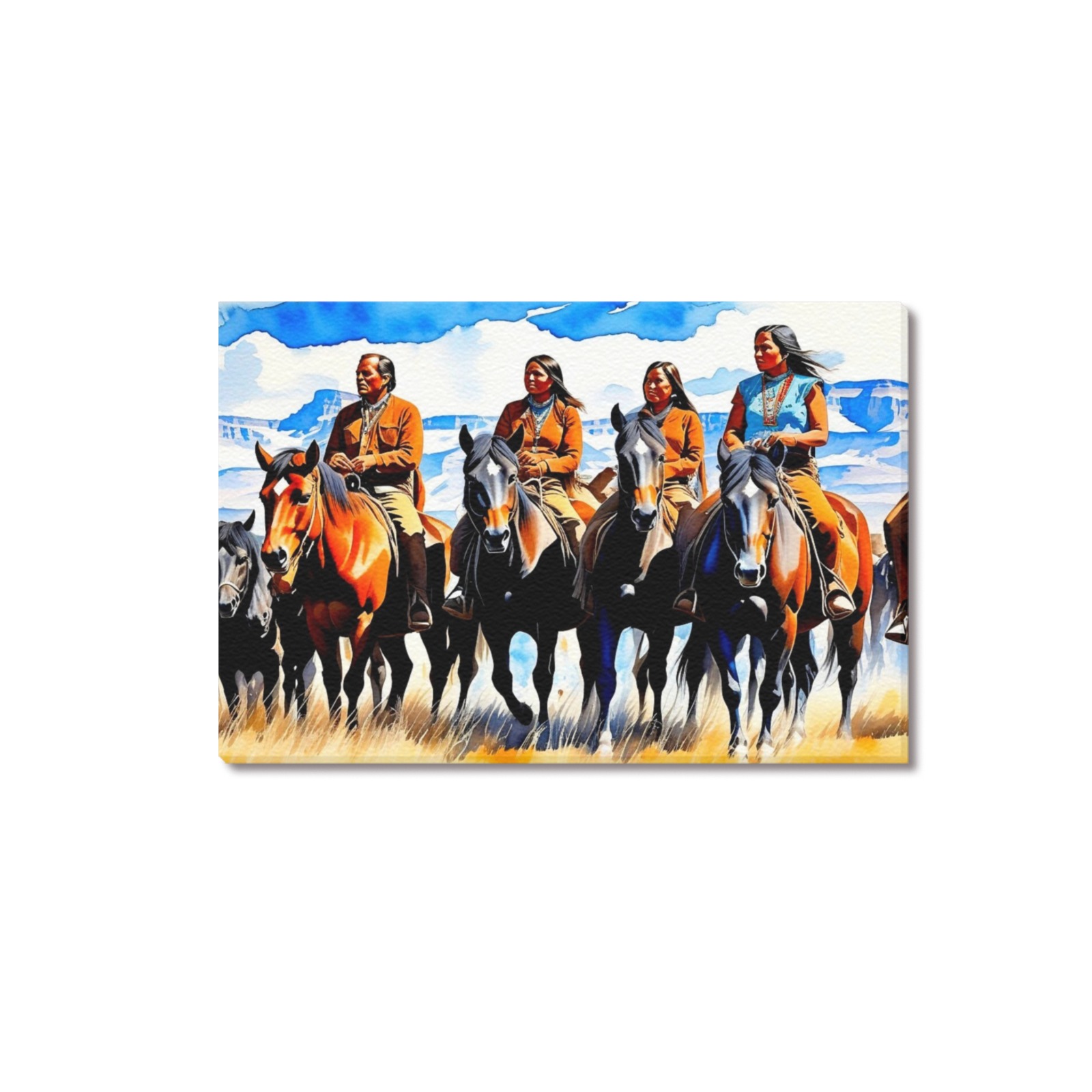 PLAINS INDIAN 2 Upgraded Canvas Print 18"x12"