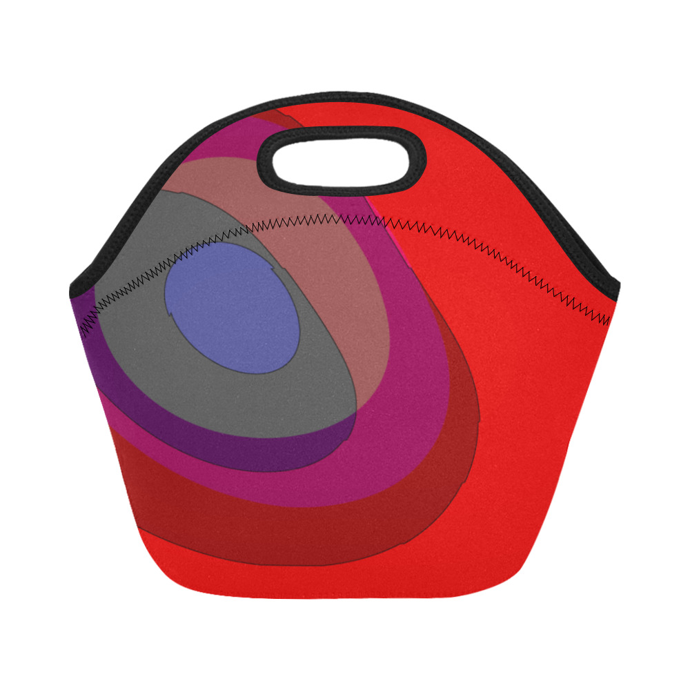 Red Abstract 714 Neoprene Lunch Bag/Small (Model 1669)