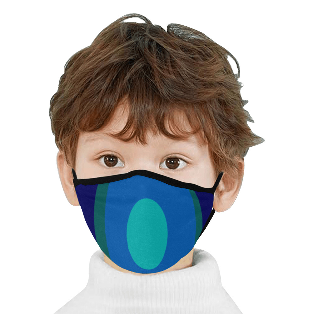 Dimensional Blue Abstract 915 Mouth Mask