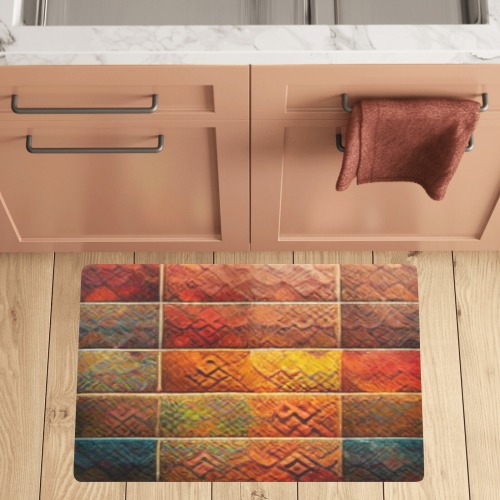 colourful brick Kitchen Mat 32"x20"