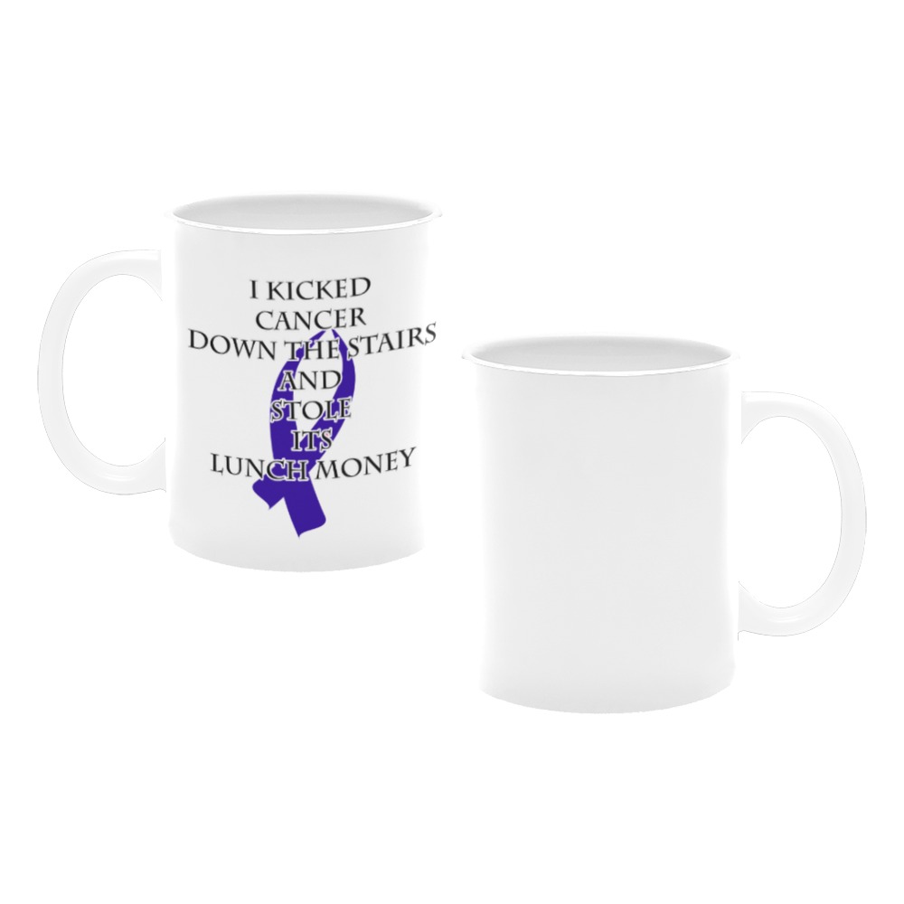 Cancer Bully (Dark Blue Ribbon) White Mug(11OZ)