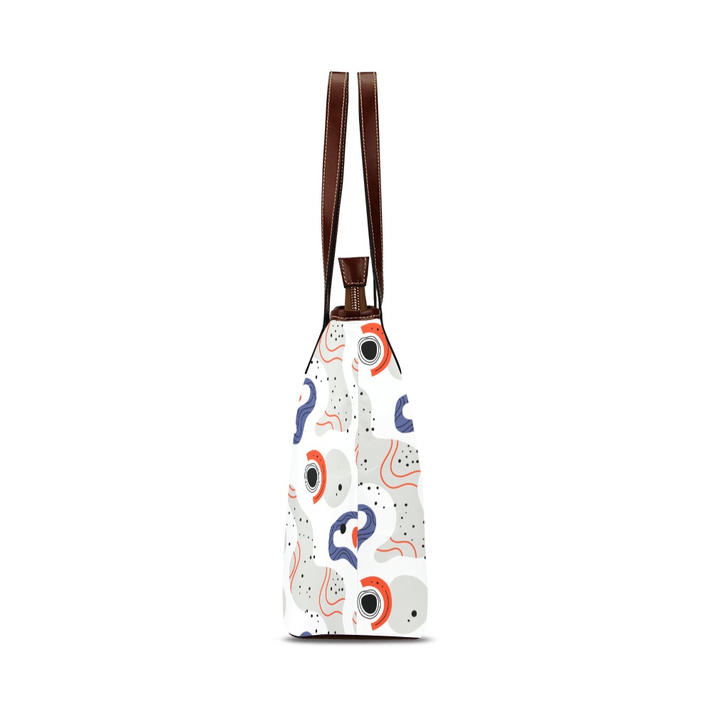 Elegant Abstract Mid Century Pattern Shoulder Tote Bag (Model 1646)