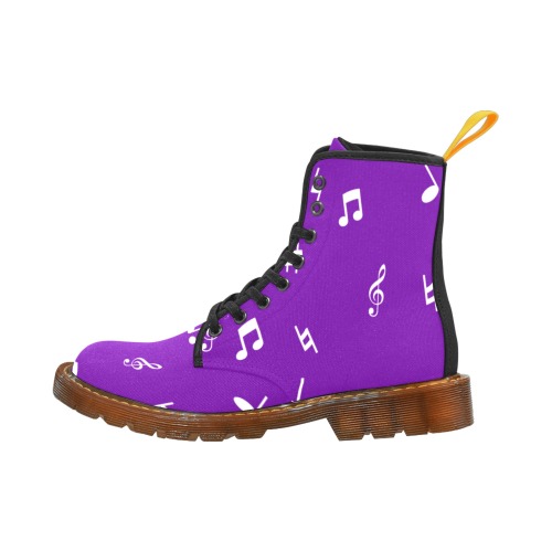 White Musical Notes purple Martin Boots For Men Model 1203H