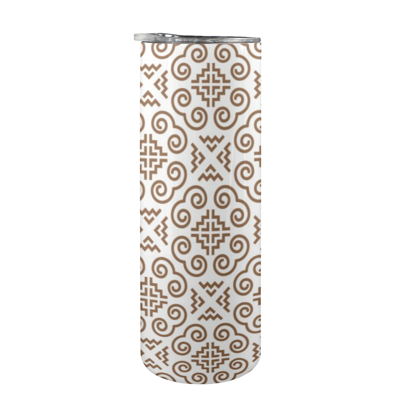 Gold Hmong Design - 20oz Tall Skinny Tumbler with Lid and Straw