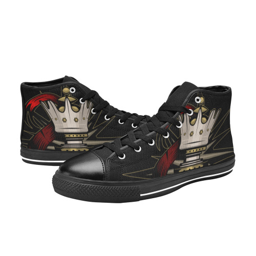 Royal Queen Women's Classic High Top Canvas Shoes (Model 017)